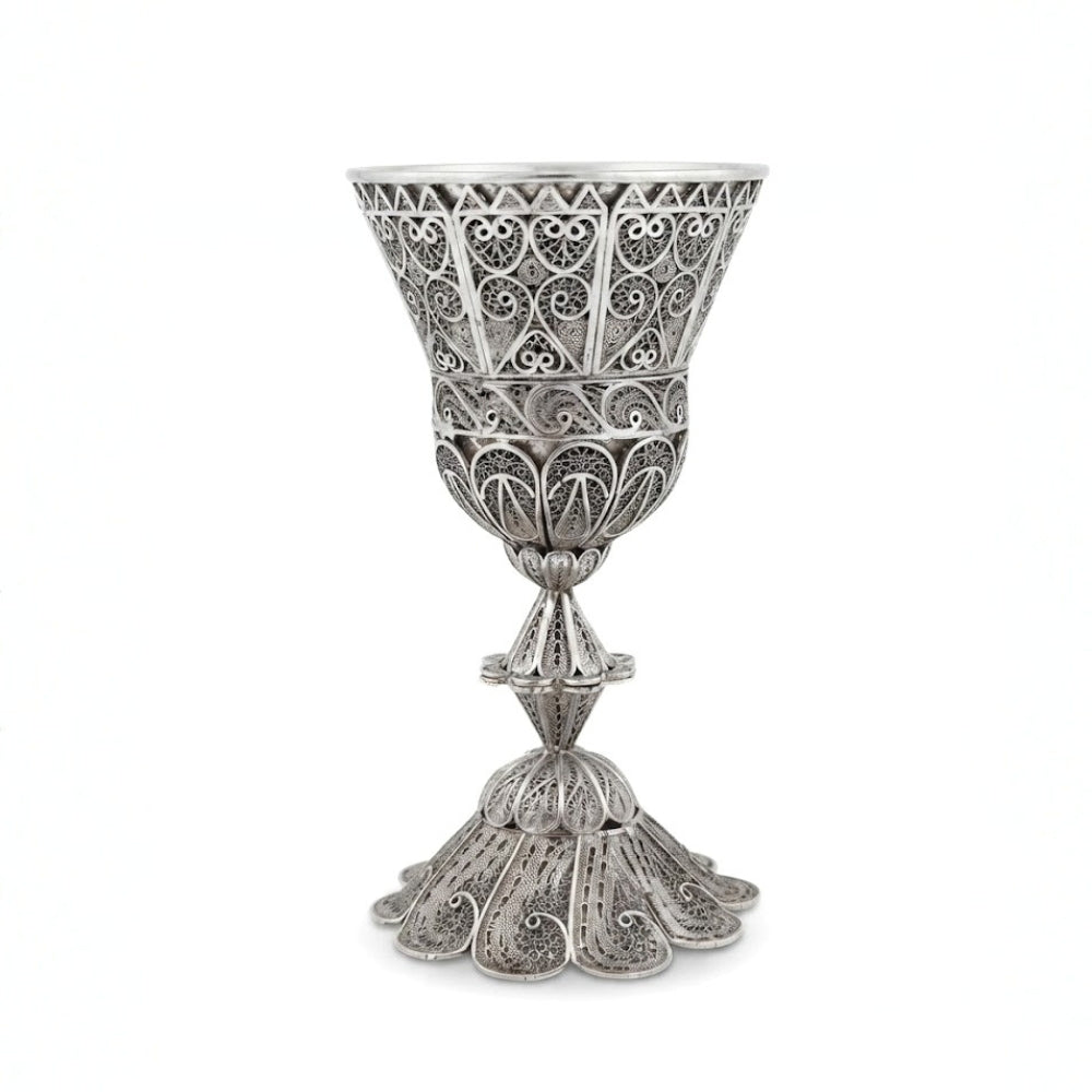 Sterling Silver Filigree Gilded Kiddush Cup