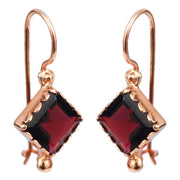14k Rose Gold Garnet Earrings