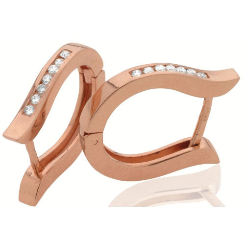 David's Harp 14k Rose Gold Diamond Earrings