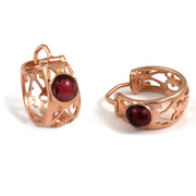 14k Rose Gold Gypsy Garnet Earrings