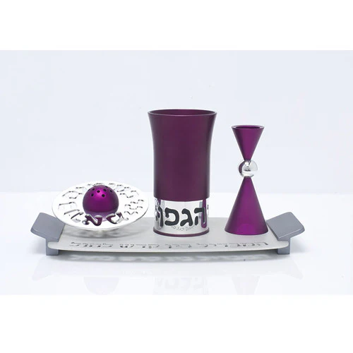 Contemporary Aluminium Havdalah Set