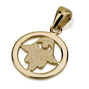 Encircled Hamsa Evil Eye Pendant 14k Gold