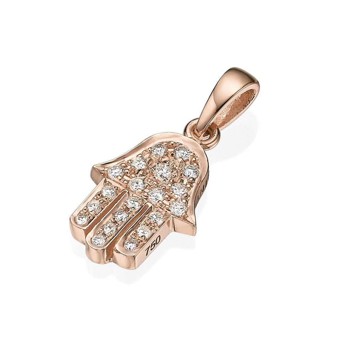 18k Gold Diamond Hamsa Pendant