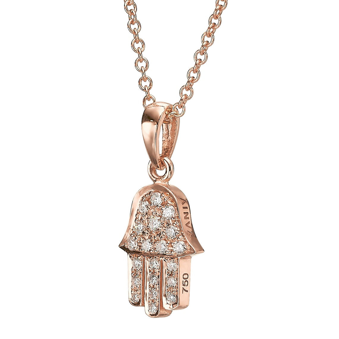 18k Gold Diamond Hamsa Pendant