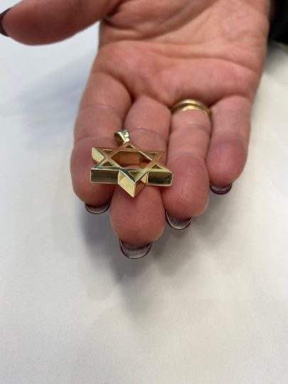 14k Gold Large Heavyweight Star of David Pendant