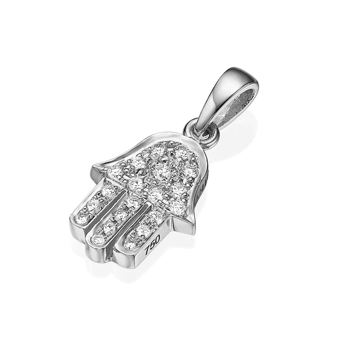 18k Gold Diamond Hamsa Pendant