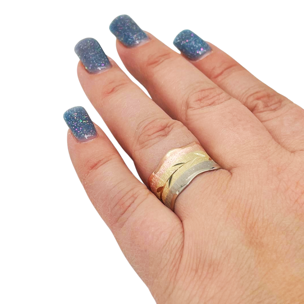 14k Tri-Color Gold Wedding Ring