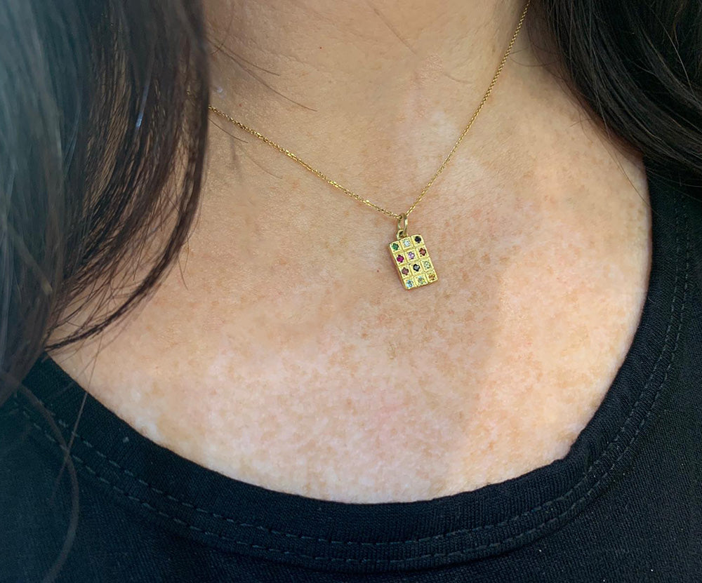 Choshen Pendant and Chain - Mini 14k Gold Classic Style