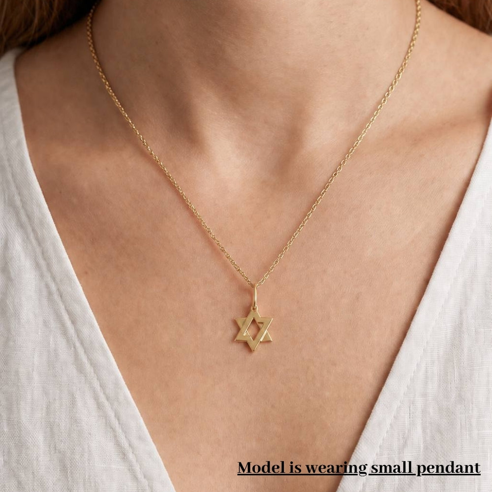 Star of David Moveable Pendant in 14K Gold - Small