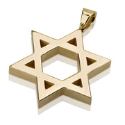 Classic Star of David Solid 14K Gold Pendant - 35 mm