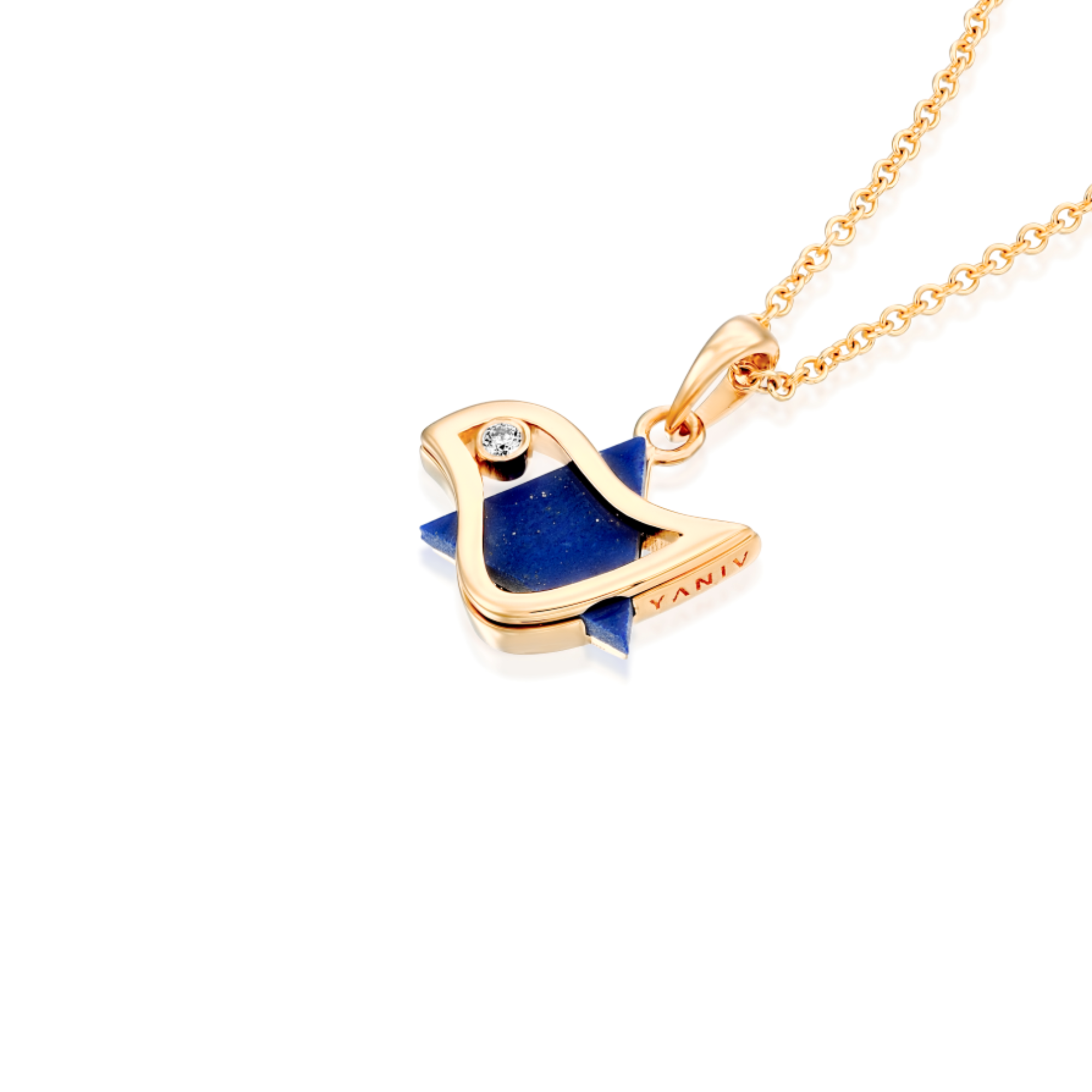 18k Gold Dove of Peace Magen David with Diamond Pendant