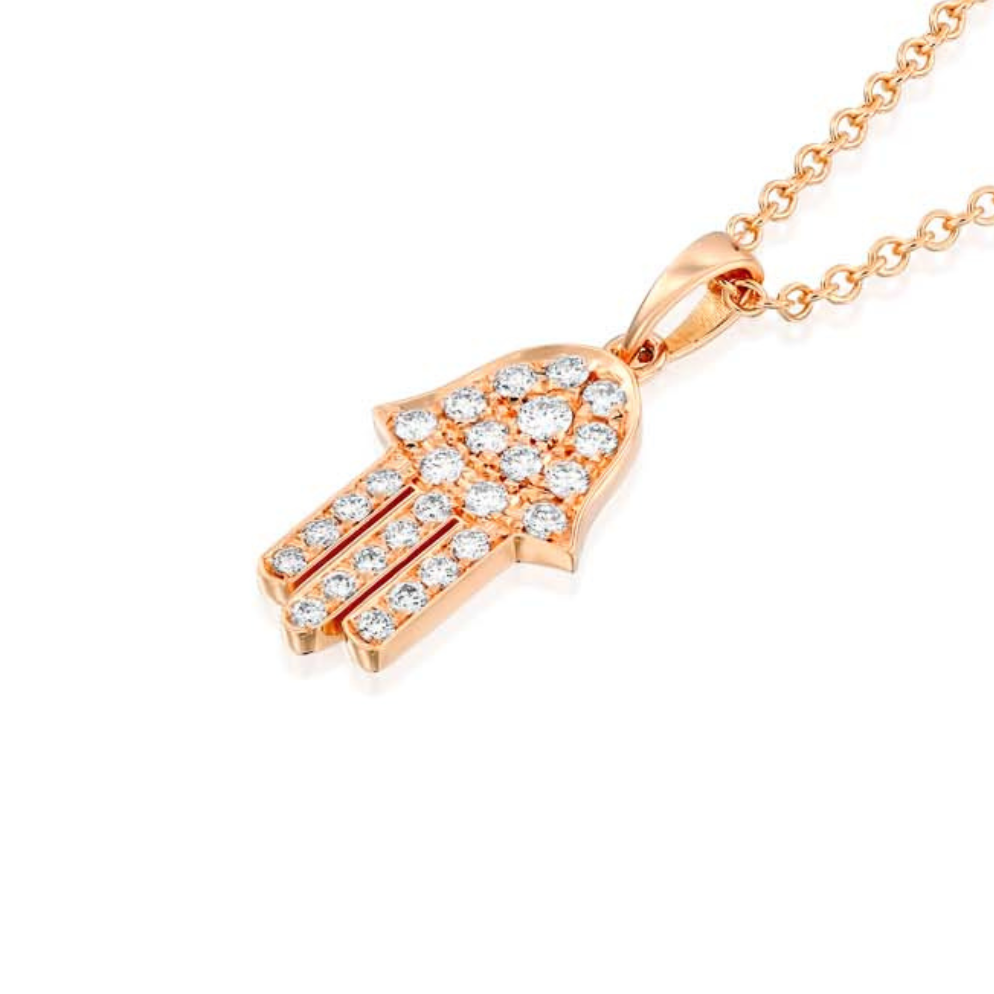 18k Gold Diamond Studded Hamsa Pendant