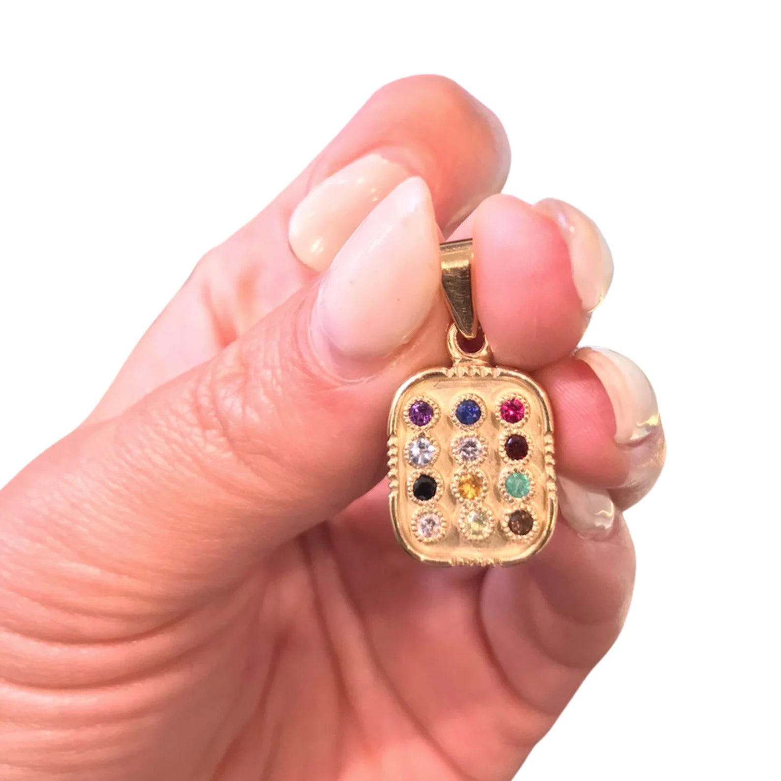 14k Gold and Precious Stones Hoshen Pendant