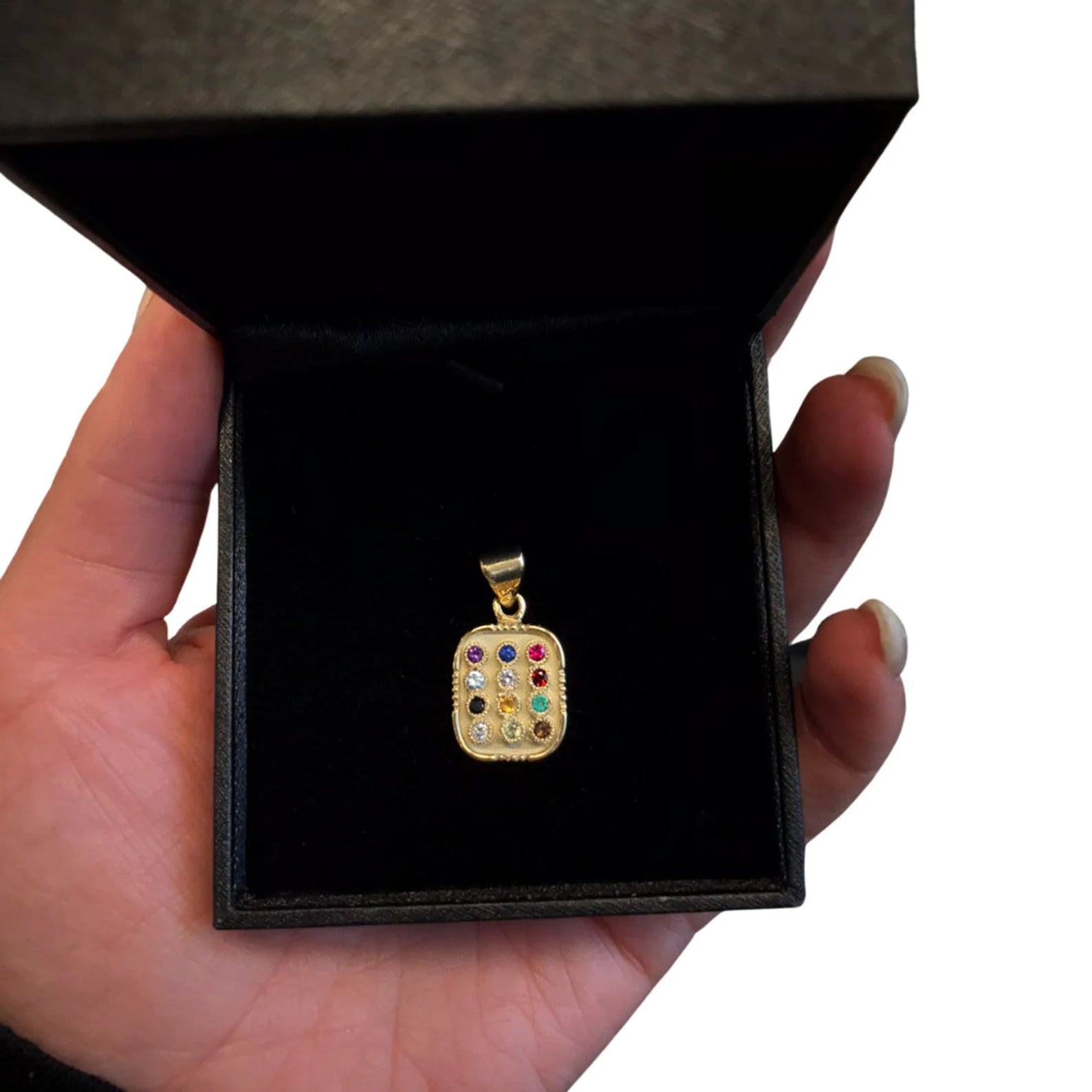 14k Gold and Precious Stones Hoshen Pendant