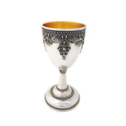 Goblet Style Sterling Silver Kiddush Cup in Medium Filigree
