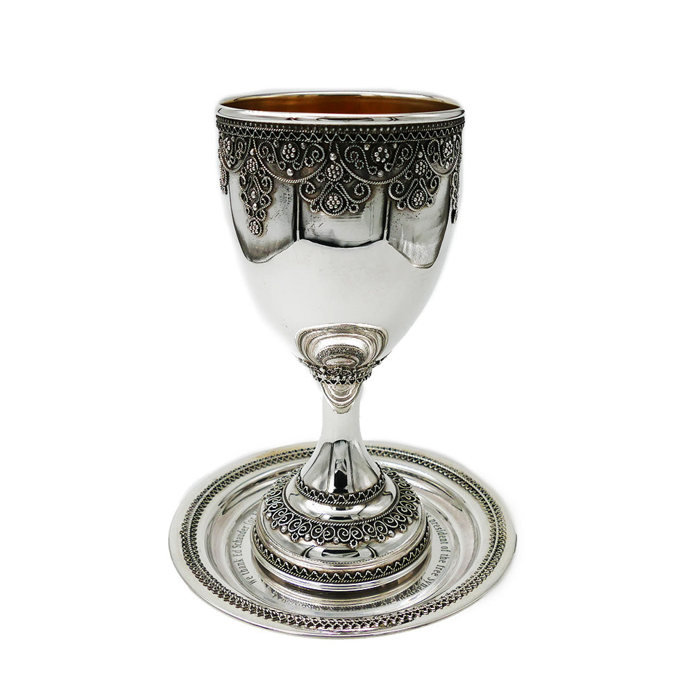 Sleek Sterling Silver Kiddush Cup
