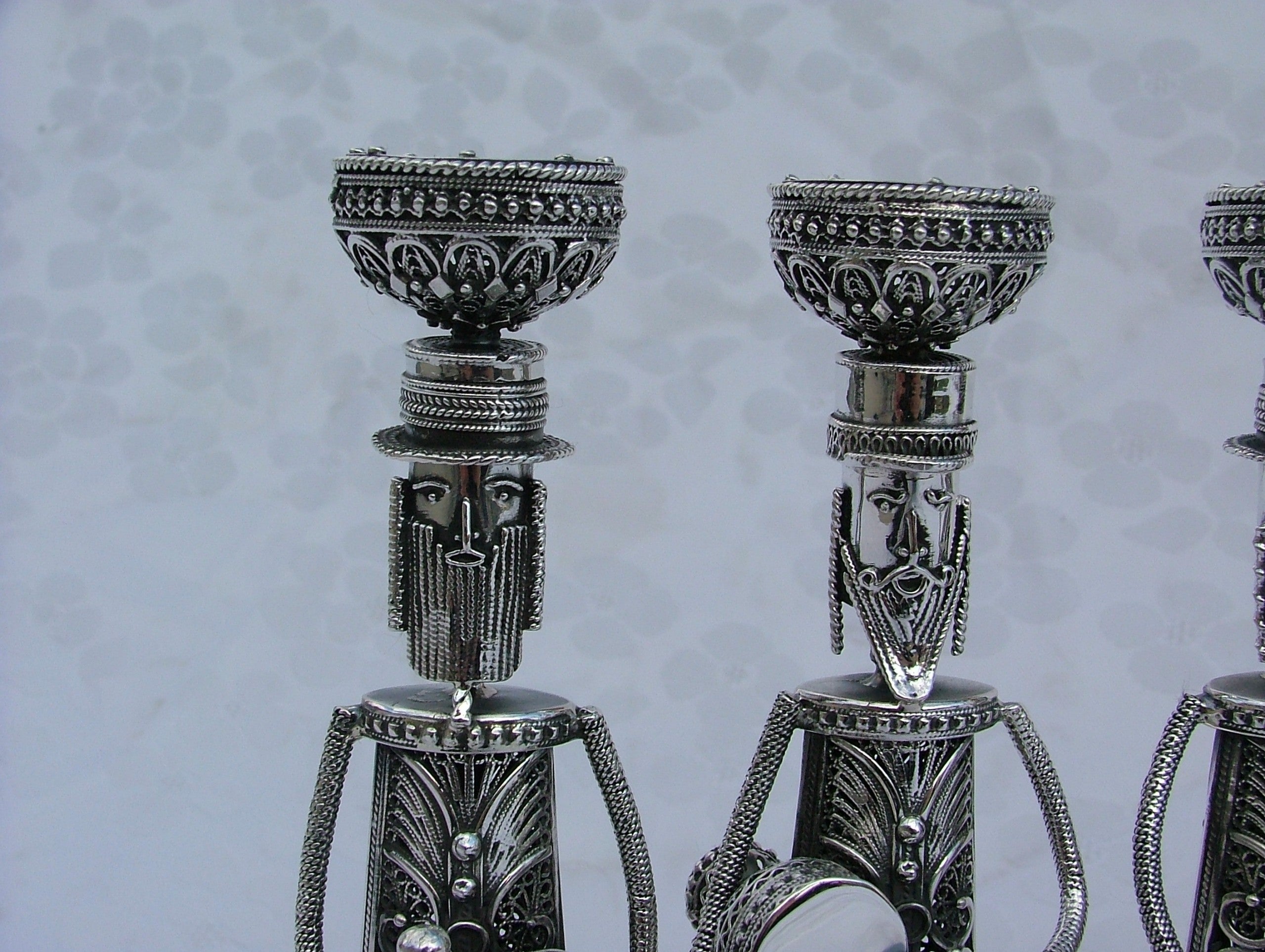 Silver Menorah with Klezmer Musicians - Large Size