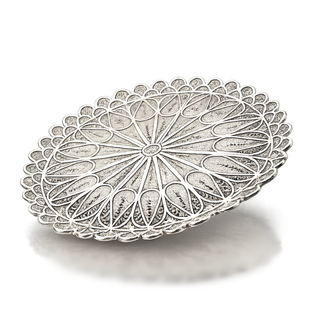 Sterling Silver Filigree Kiddush Cup Plate