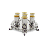 Sterling Silver Liqueur Set with Amethyst Stones