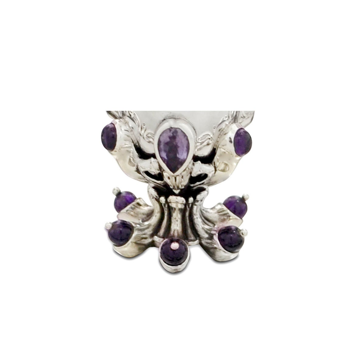 Sterling Silver Liqueur Set with Amethyst Stones