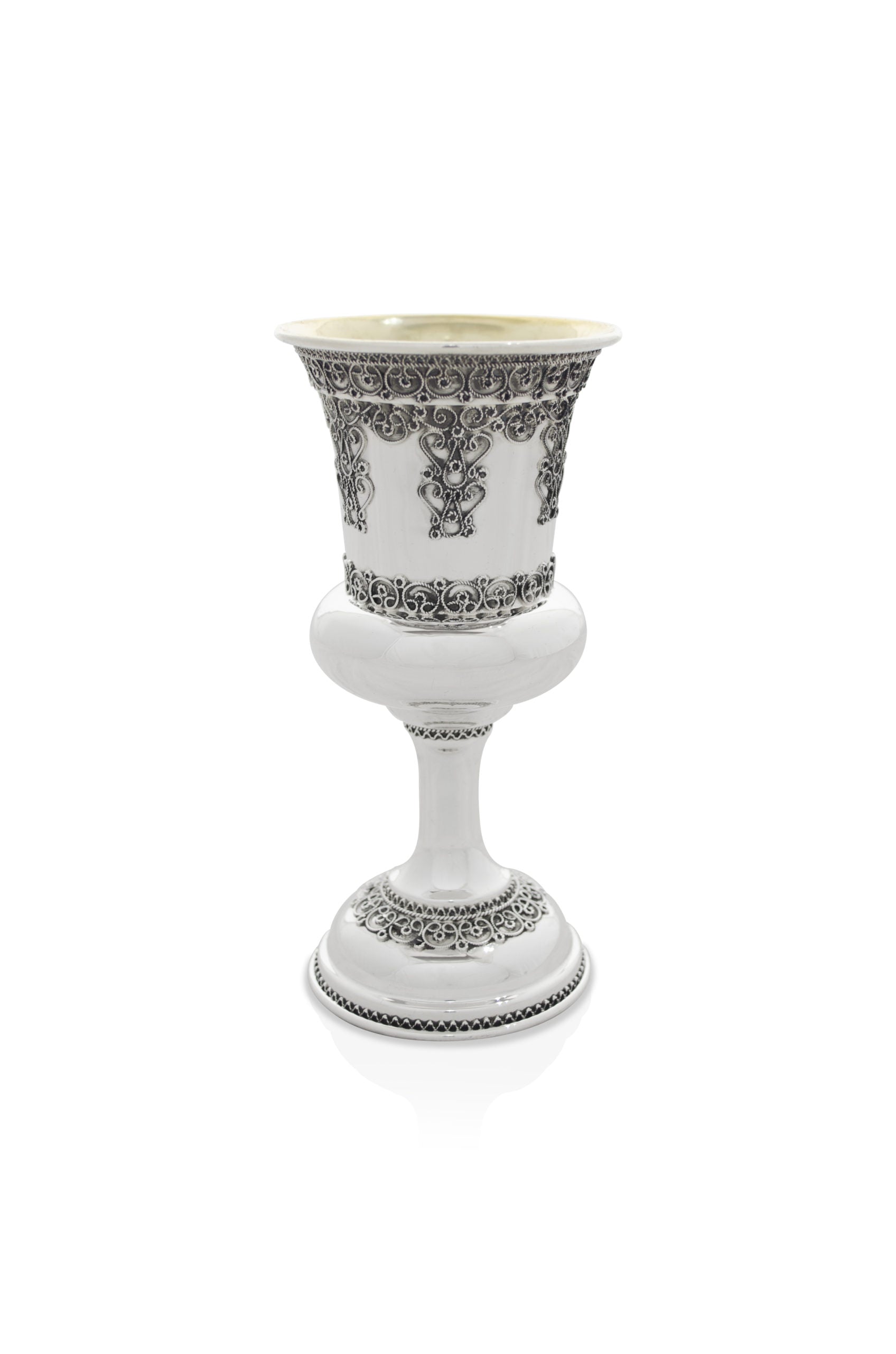 Menachem Silver Filigree Kiddush Cup