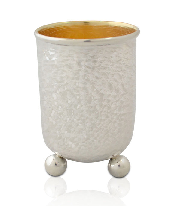 Ne'vo Hammered Silver Kiddush Cup