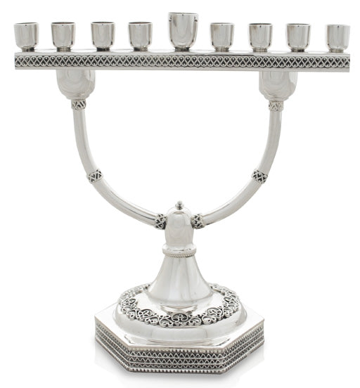 Two-In-One Sterling Silver Menorah Candelabra