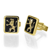 14k Gold and Black Onyx Lion of Judah Cufflinks