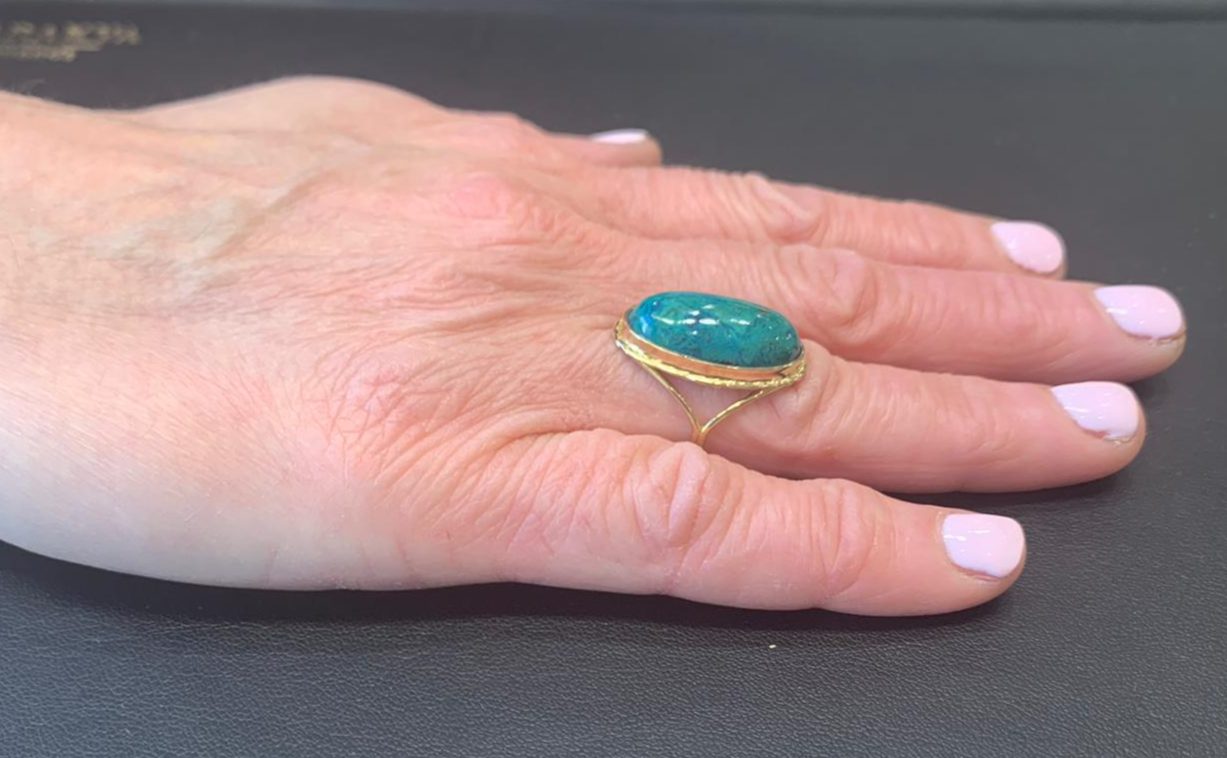 Eilat stone jewellery - 14k Gold Eilat Stone Cocktail Ring