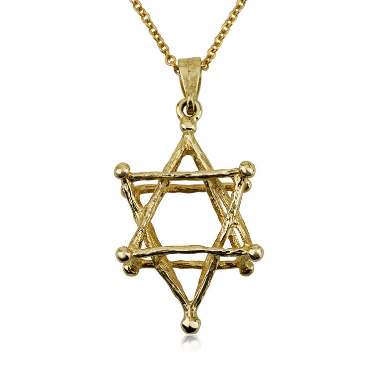 Merkaba Kabbalah Star of David Pendant  - 14k Gold