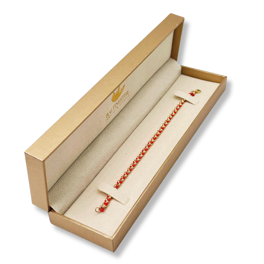 Kabbalah Protection Bracelet with Red String in 14k Gold