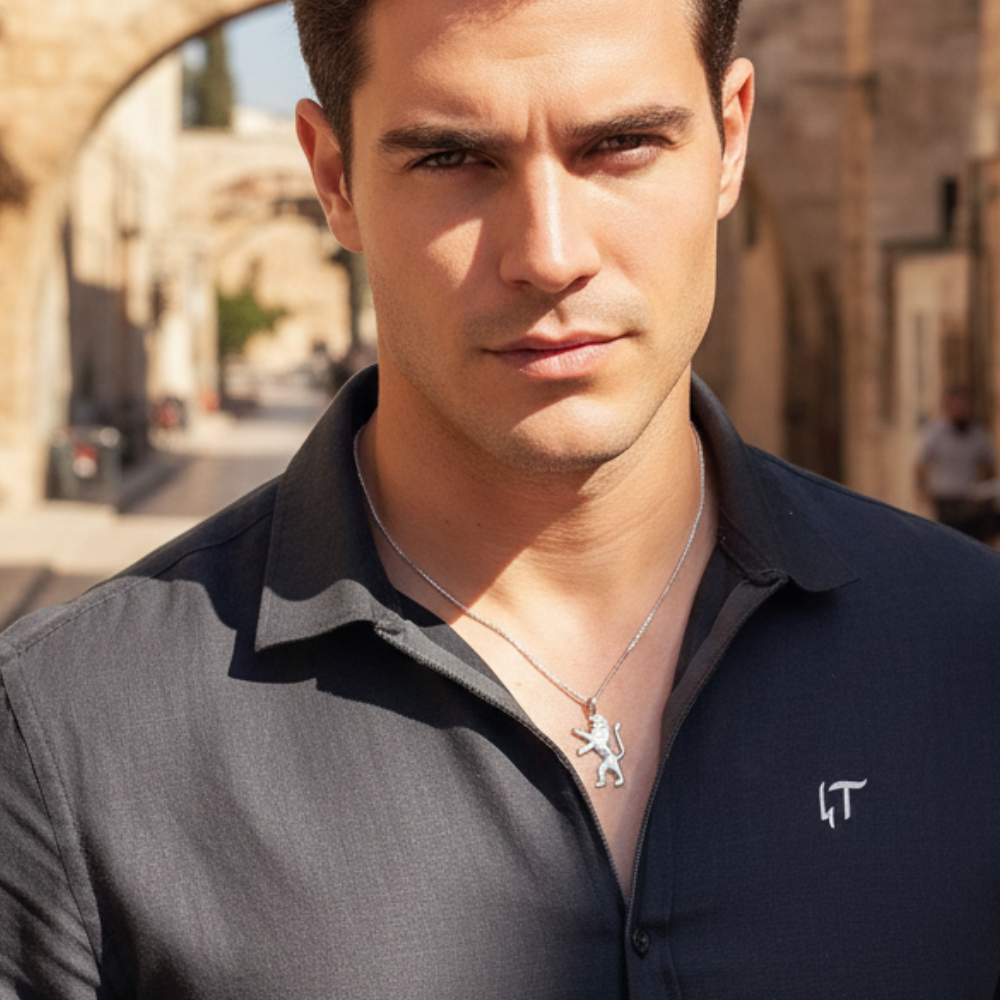 Rising Lion of Judah Pendant in Sterling Silver