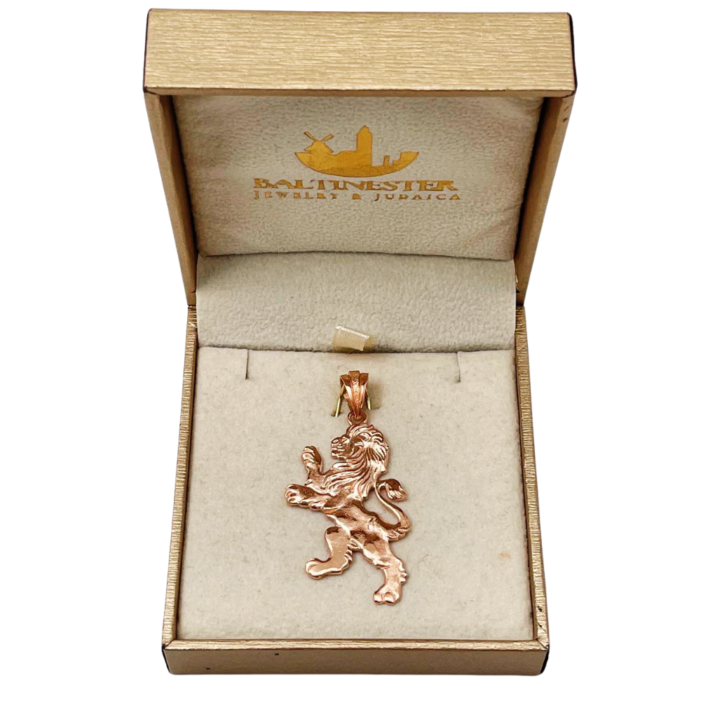 Large Lion of Judah Pendant in 14K Gold - 2.45"