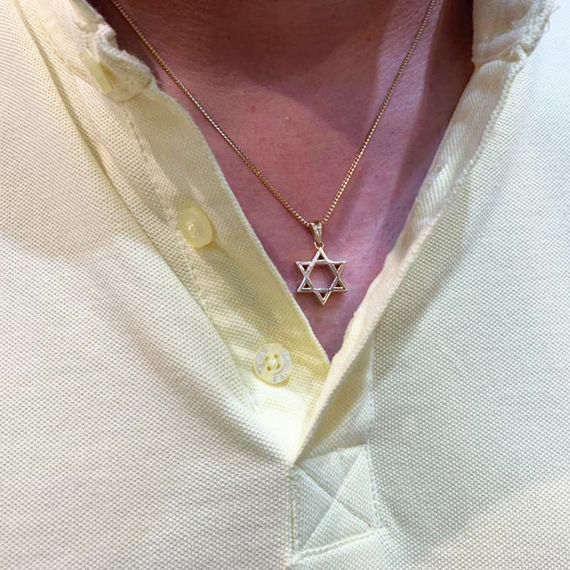 14k Gold Heavyweight Small Star of David Pendant