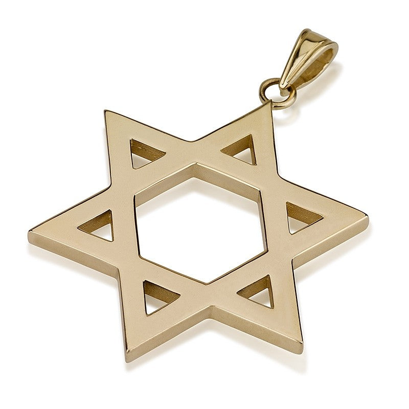 Large 14k Gold Classic Star of David Pendant