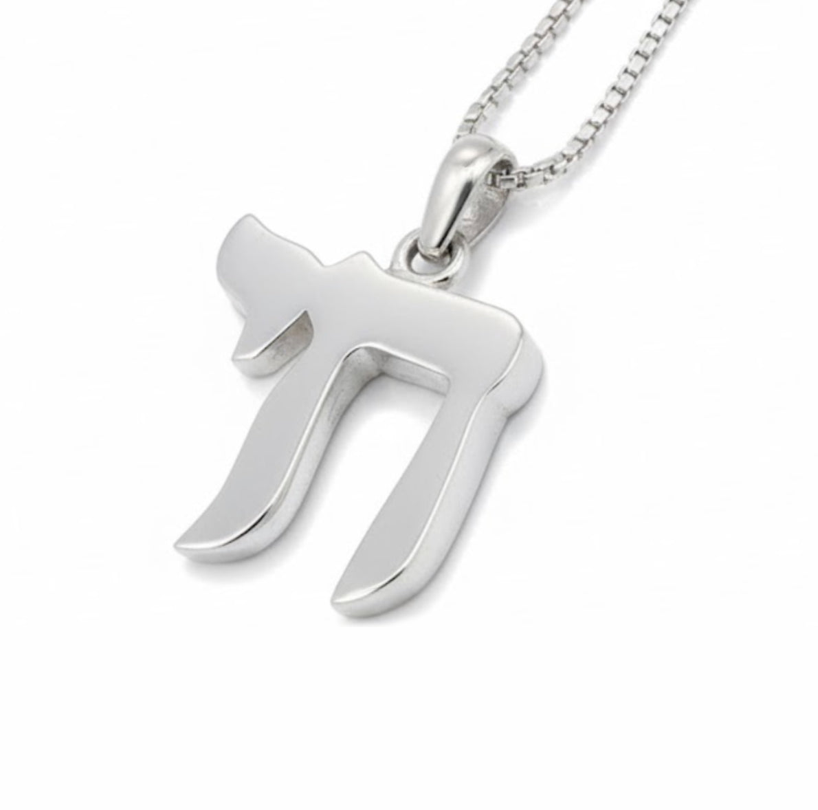 Chai Pendant in 925 Sterling Silver Elegant Font – 19 mm