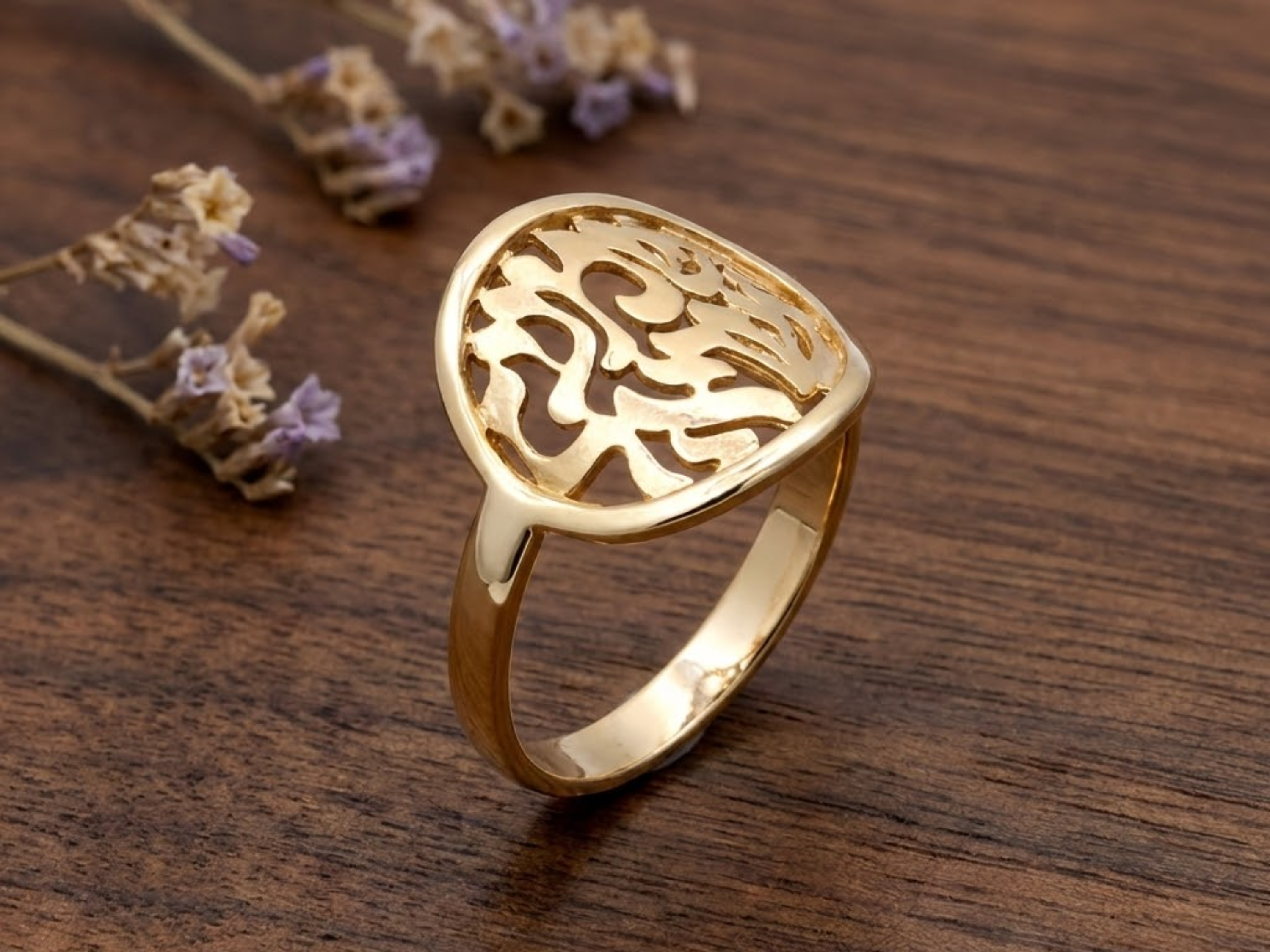 14k Gold Shema Yisrael Cutout Ring