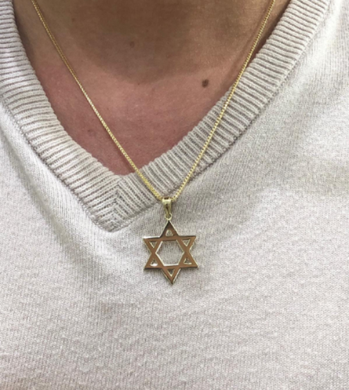 14k Gold Classic Flat Star of David Pendant