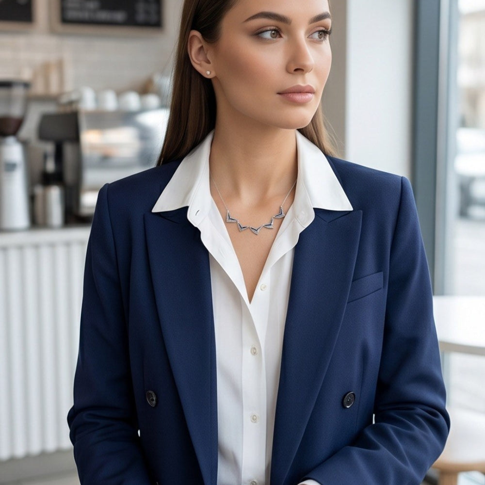 Expandable Star of David Butterfly Necklace in 14k Gold, Diamonds and Blue Enamel