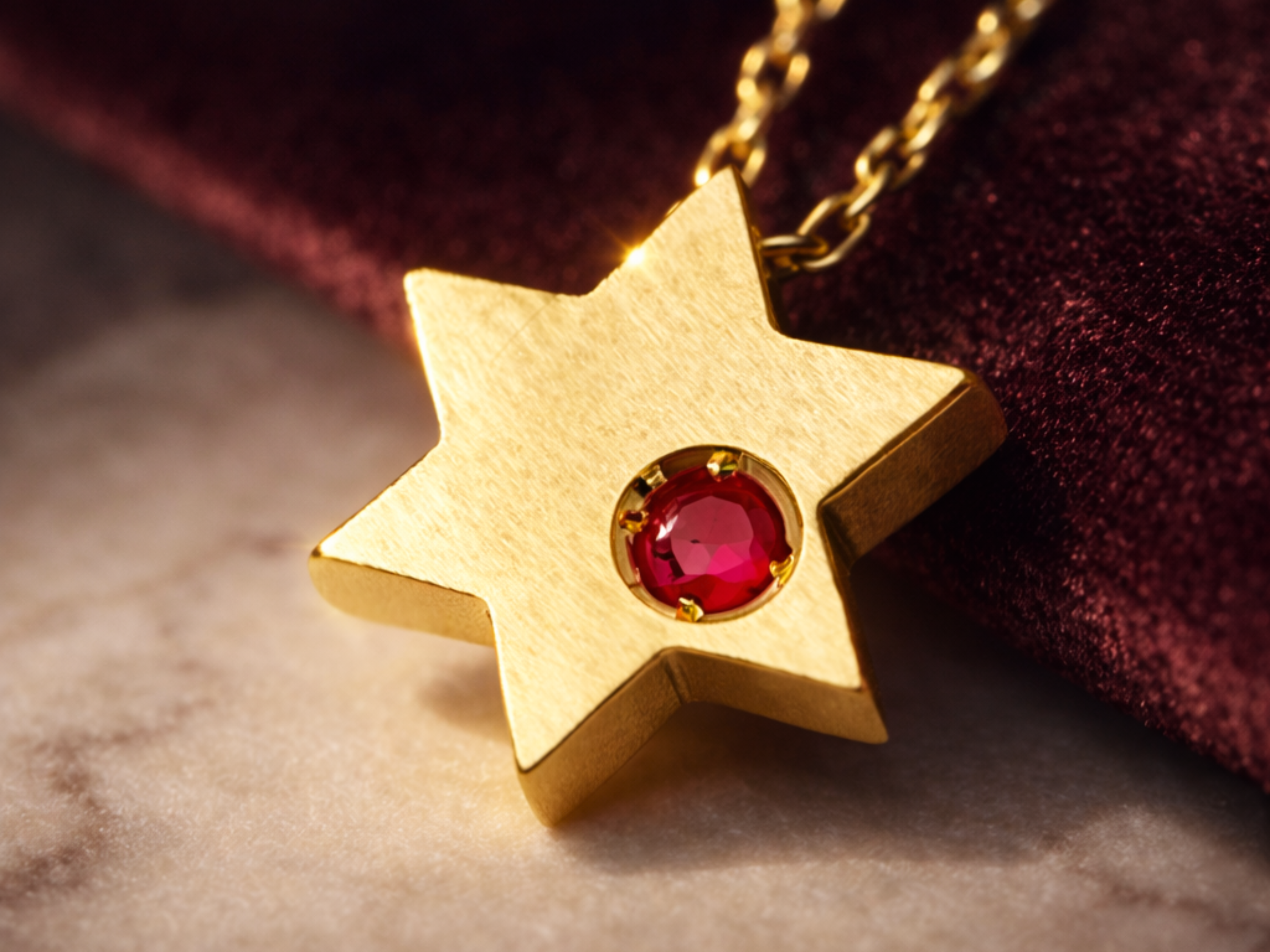 Birthstone Star of David Pendant in 14K Gold - Protection and Luck