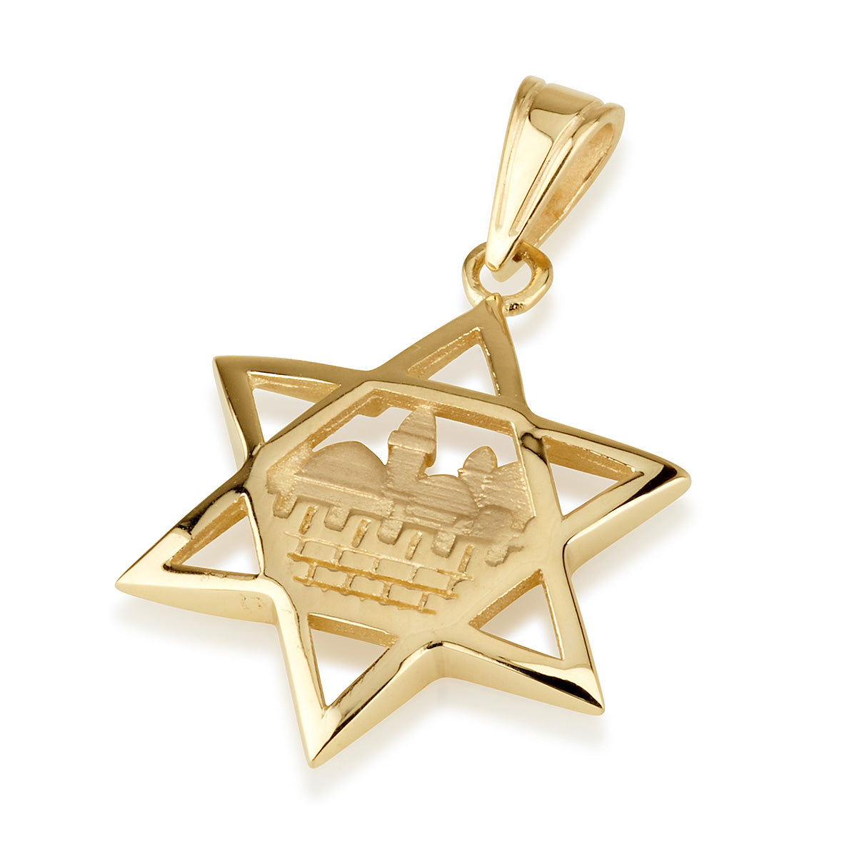 14k Gold Jerusalem Magen David Pendant