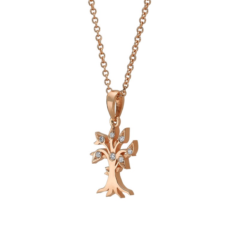 18k Gold and Diamond Tree of Life Pendant