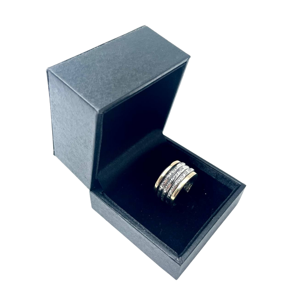 Silver and Gold Kabbalah Triple Spinner Ring