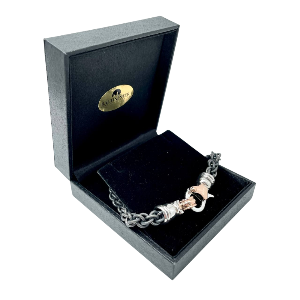 Titanium, Silver, and Gold Linked Chain Bracelet