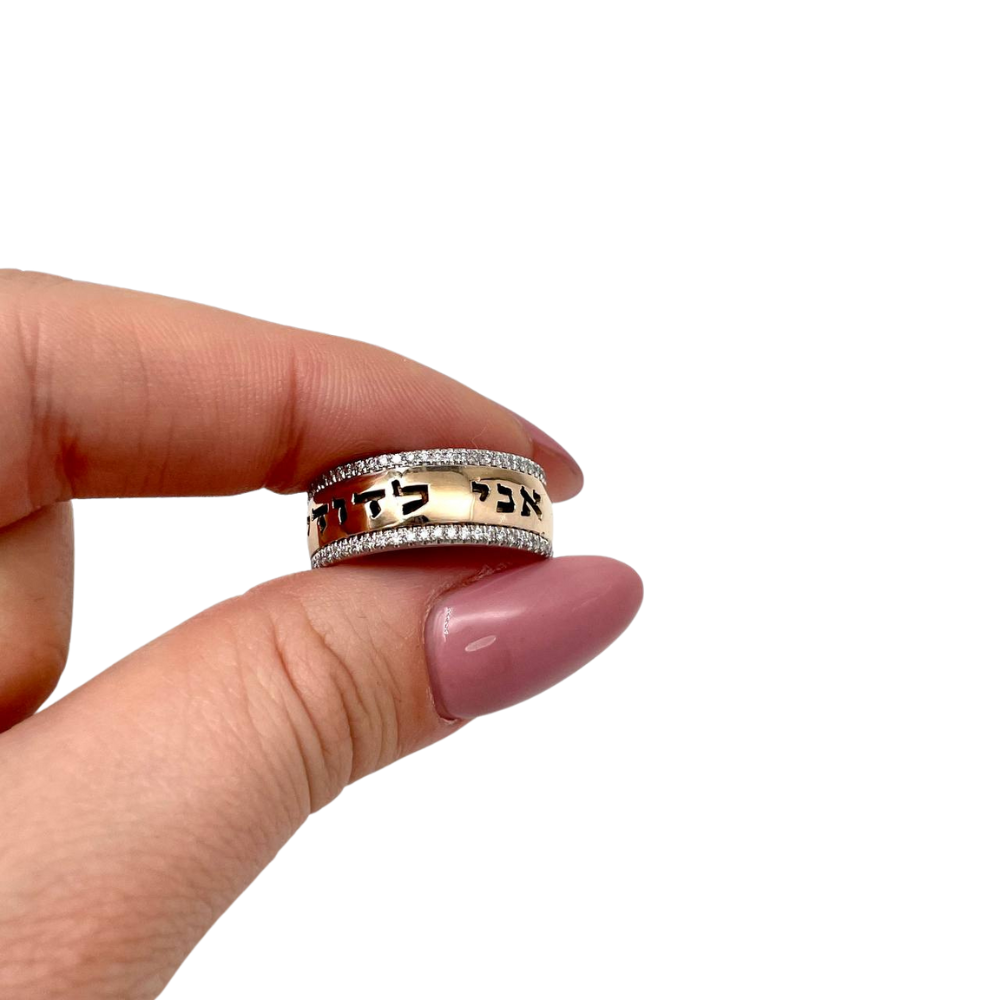 14k Yellow Gold Diamond Bordered Ani Ledodi Wedding Band