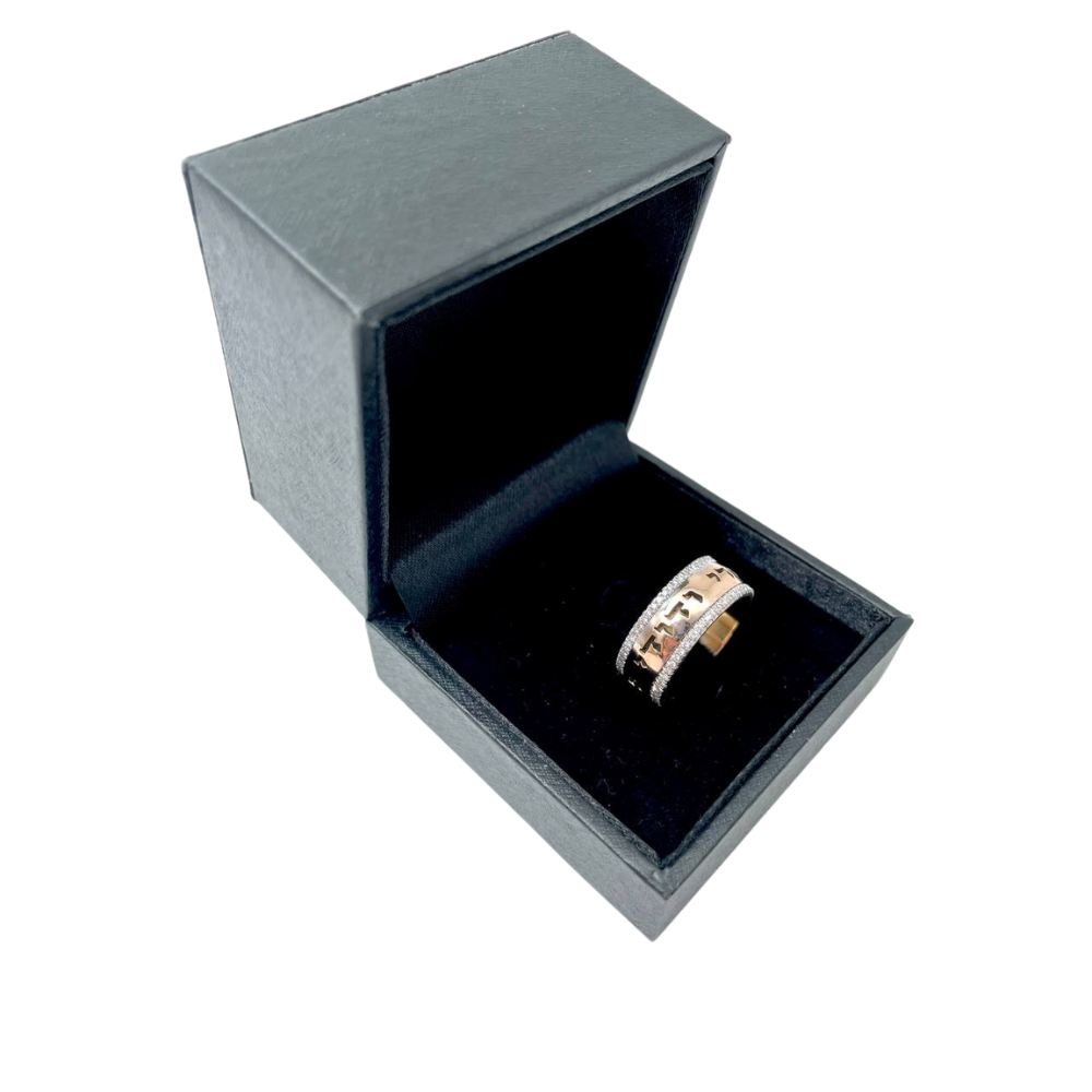 14k Yellow Gold Diamond Bordered Ani Ledodi Wedding Band
