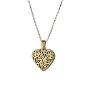 Split Heart Gold and Silver Hebrew Pendant - Personalised Inscription