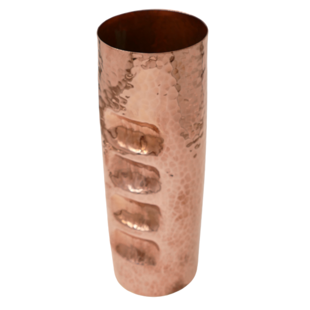 Tall Cylindrical Hammered Copper Washing Cup
