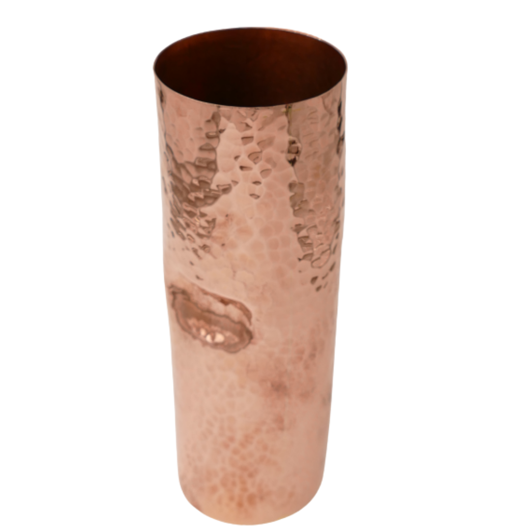 Tall Cylindrical Hammered Copper Washing Cup