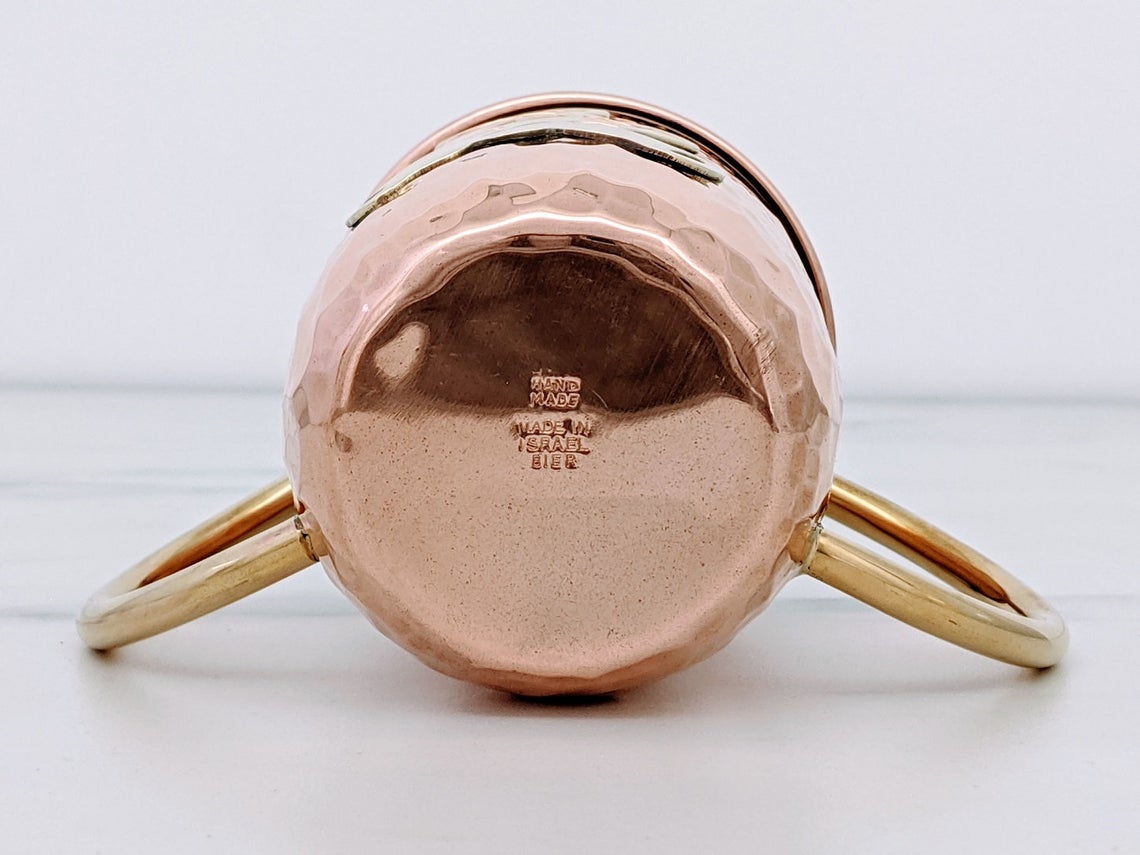 Hammered Copper Double Handle Washing Cup